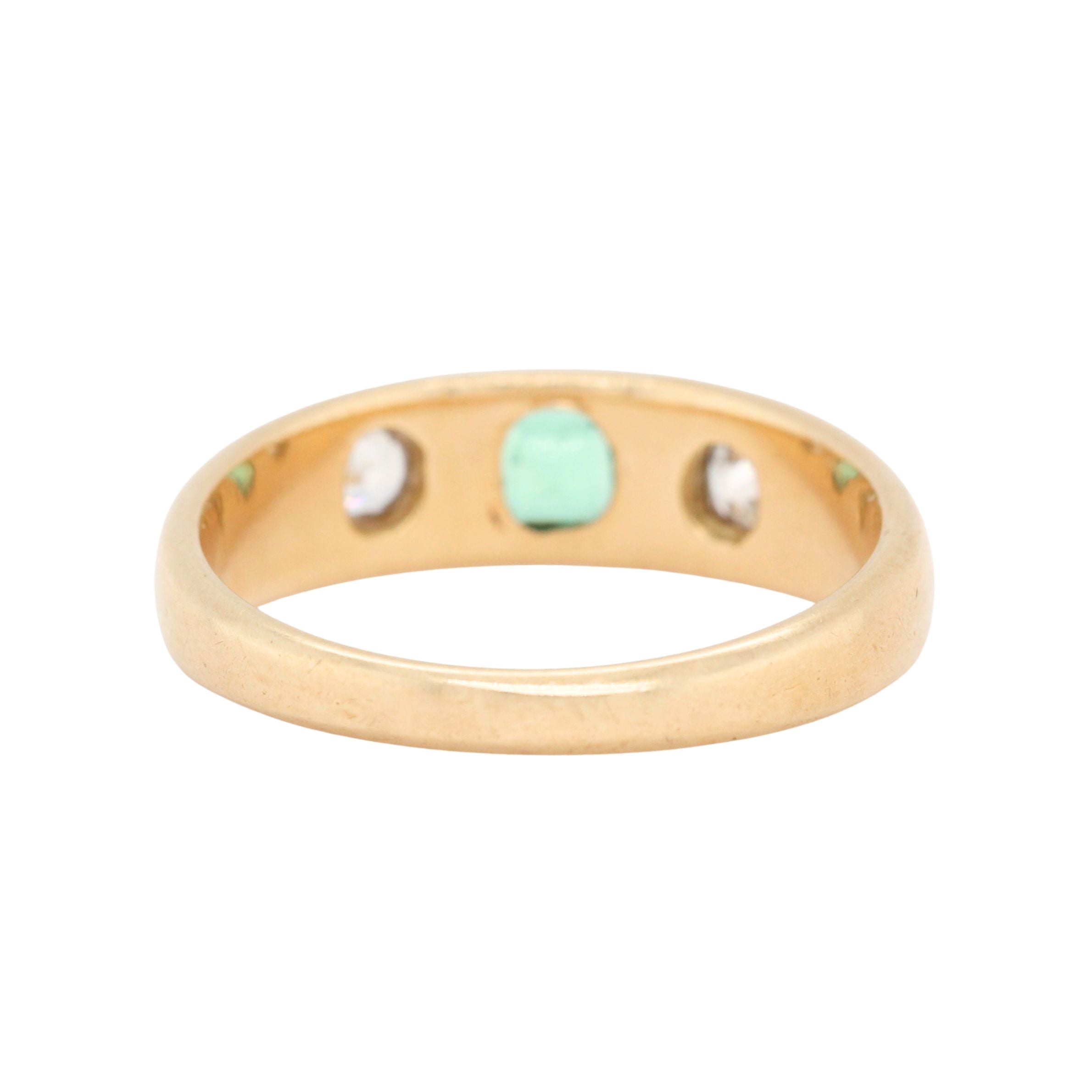 Victorian Emerald and Diamond Gypsy RIng-Charlotte Sayers Antique Jewellery