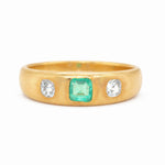 Victorian Emerald and Diamond Gypsy RIng-Charlotte Sayers Antique Jewellery