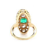 Victorian Emerald and Diamond Marquise Ring-Charlotte Sayers Antique Jewellery