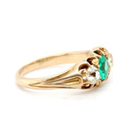 Victorian Emerald and Diamond Ring-Charlotte Sayers Antique Jewellery