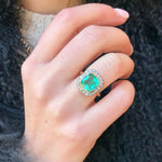 Victorian Emerald and Diamond Ring-Charlotte Sayers Antique Jewellery