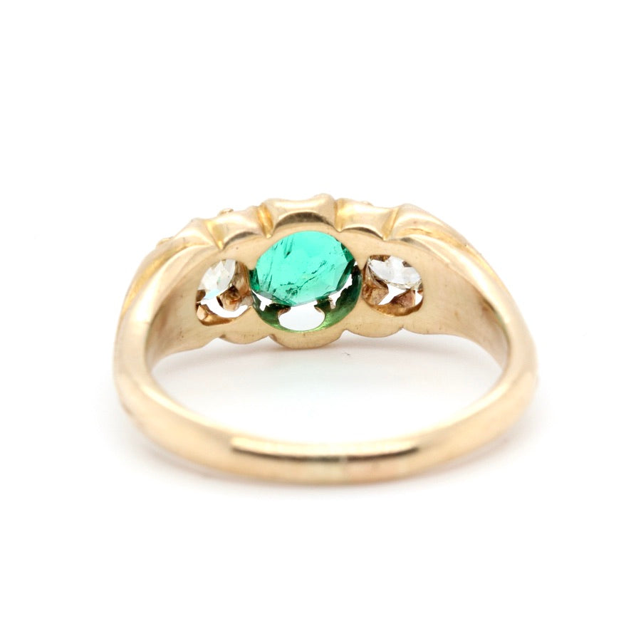 Victorian Emerald and Diamond Ring-Charlotte Sayers Antique Jewellery