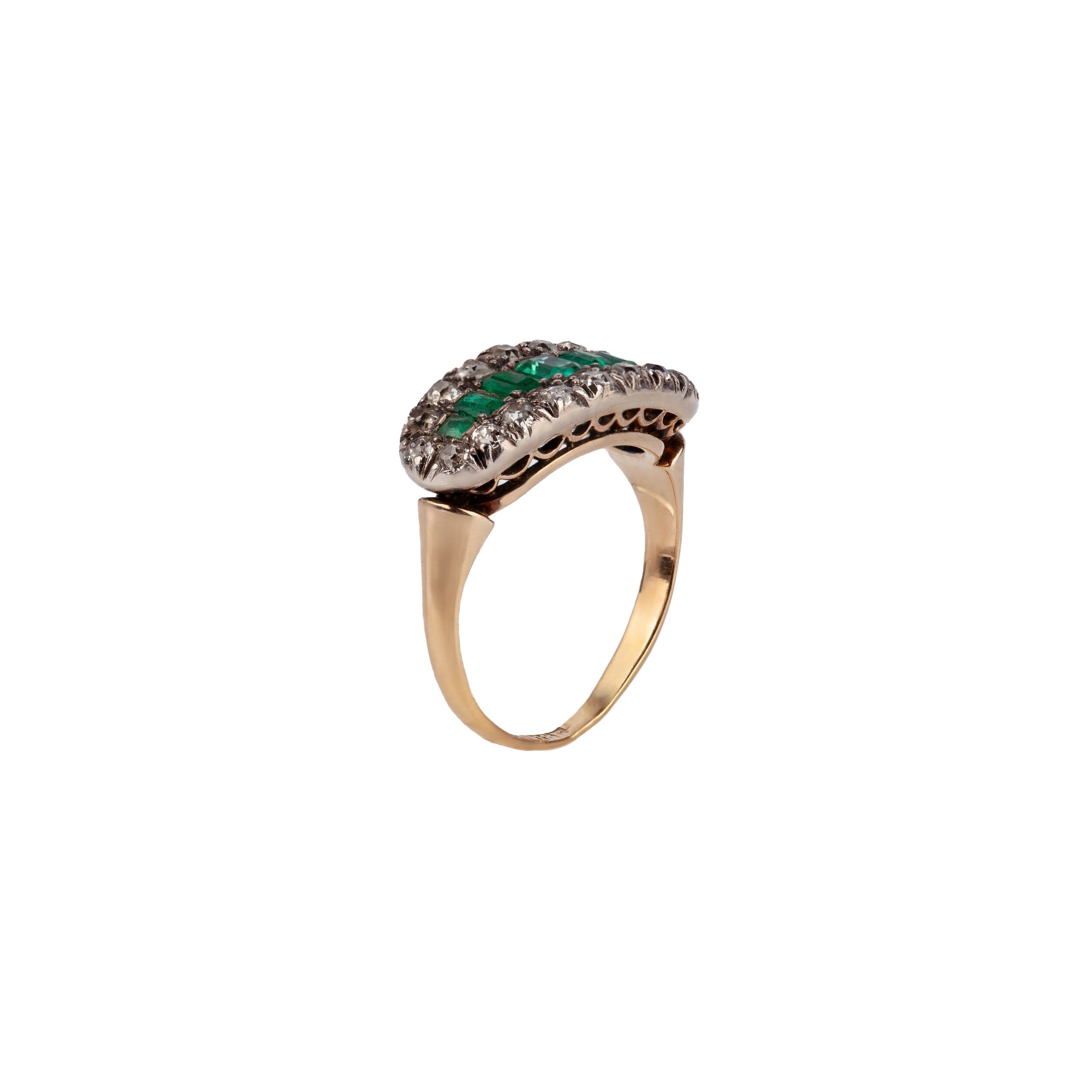 Victorian Emerald and Diamond Ring-Charlotte Sayers Antique Jewellery