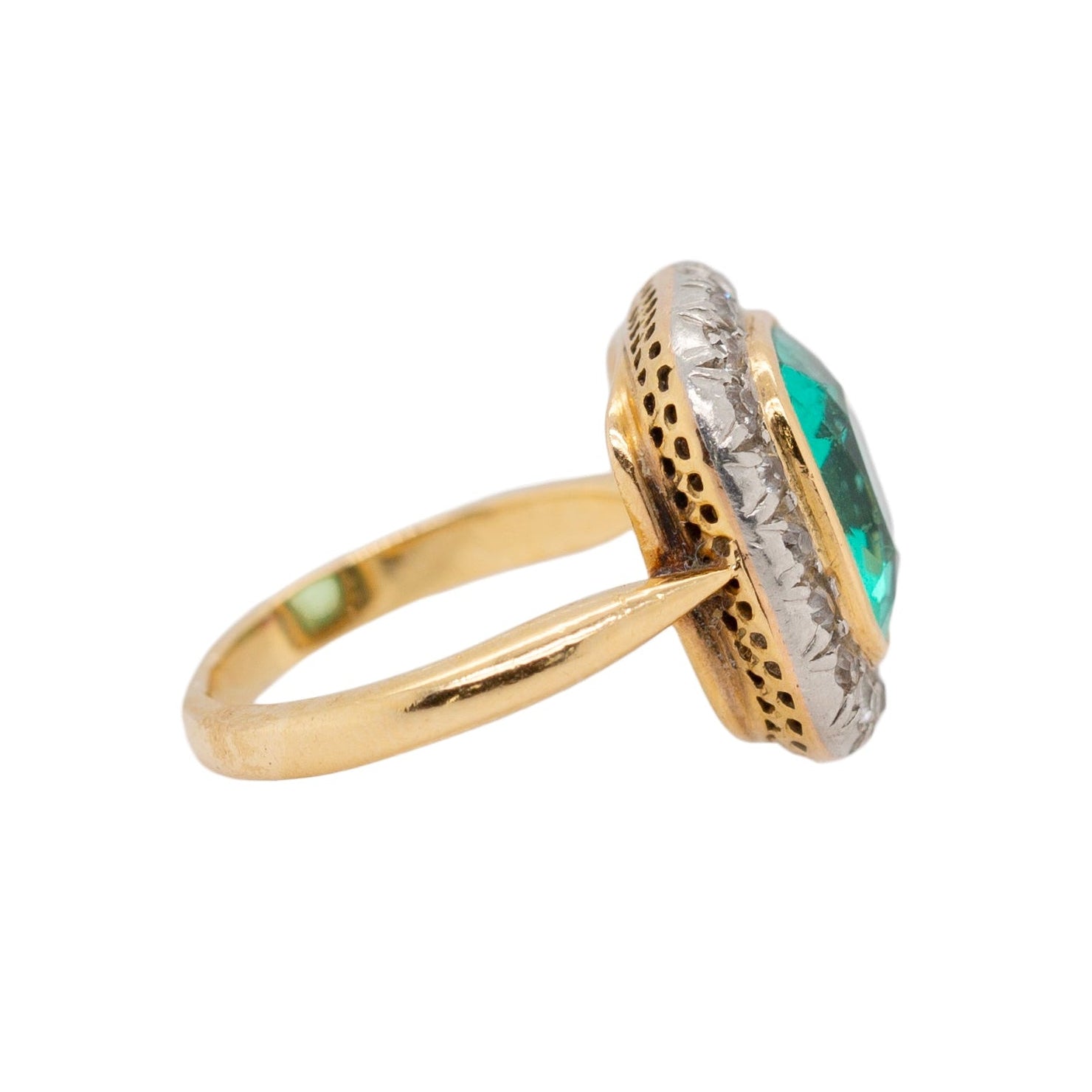 Victorian Emerald and Diamond Ring-Charlotte Sayers Antique Jewellery