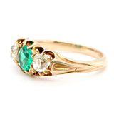 Victorian Emerald and Diamond Ring-Charlotte Sayers Antique Jewellery