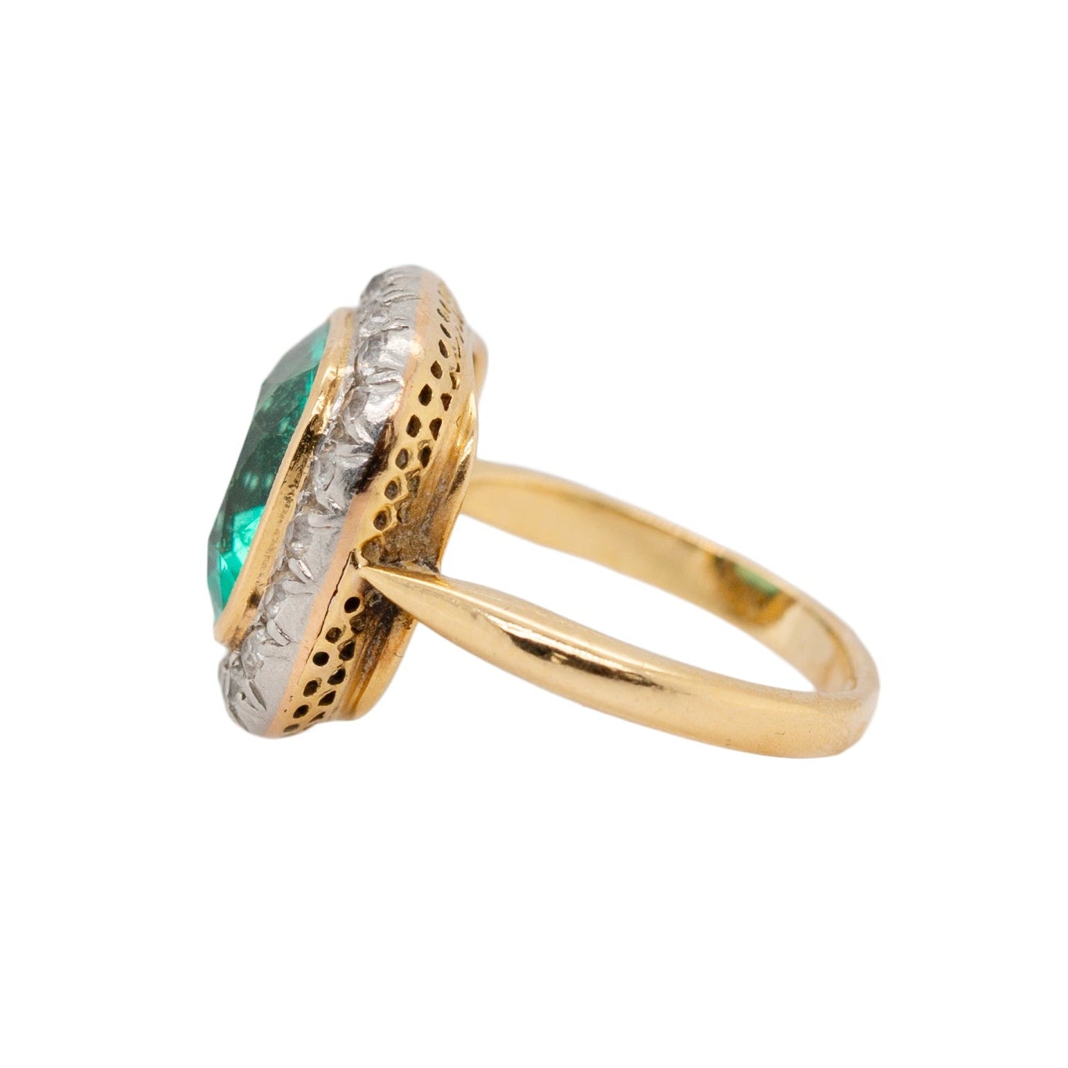 Victorian Emerald and Diamond Ring-Charlotte Sayers Antique Jewellery