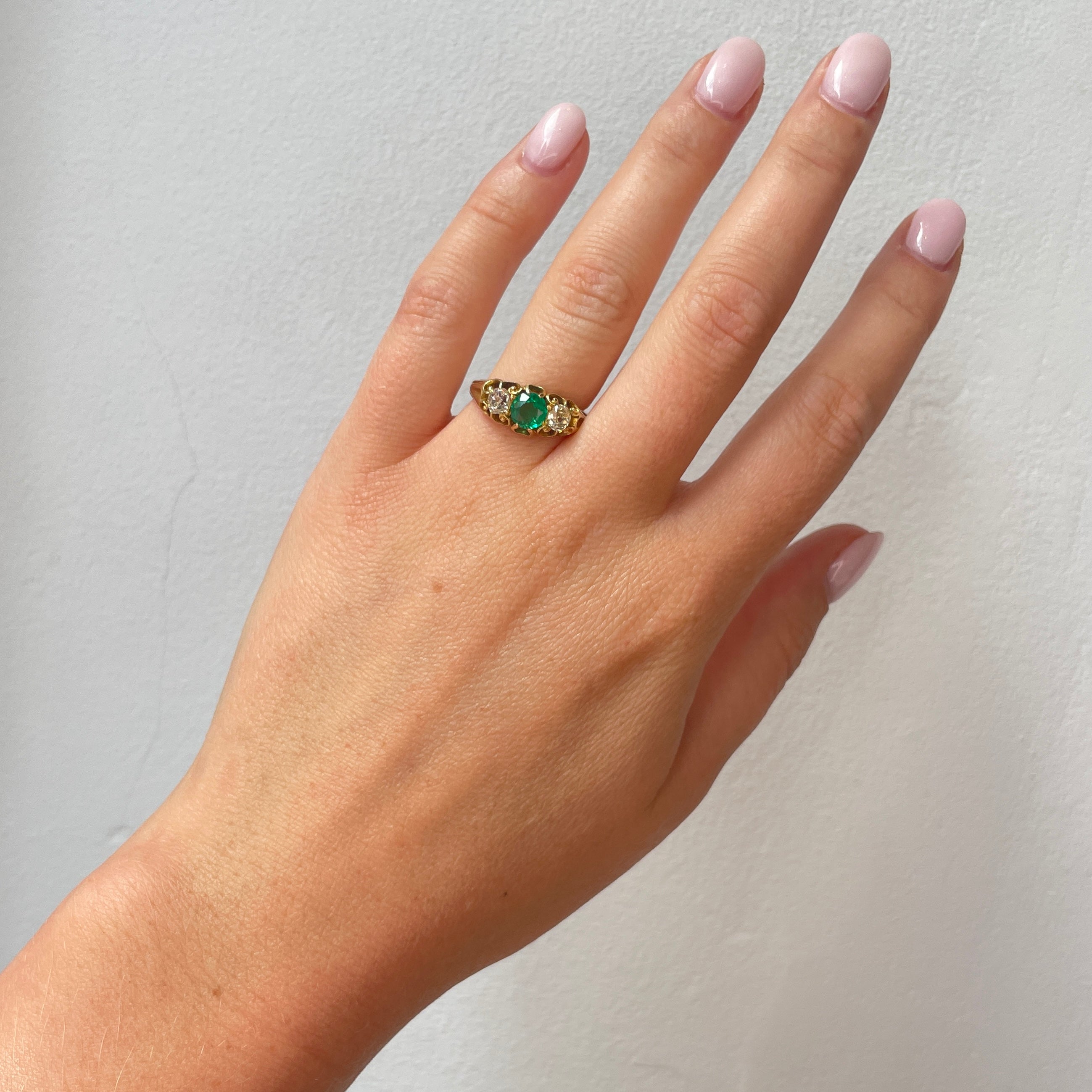 Victorian Emerald and Diamond Ring-Charlotte Sayers Antique Jewellery