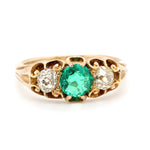 Victorian Emerald and Diamond Ring-Charlotte Sayers Antique Jewellery