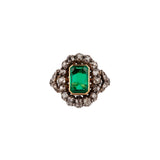 Victorian Emerald and Diamond Ring-Charlotte Sayers Antique Jewellery