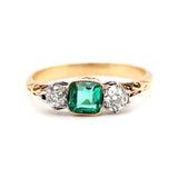 Victorian Emerald and Diamond Ring-Charlotte Sayers Antique Jewellery