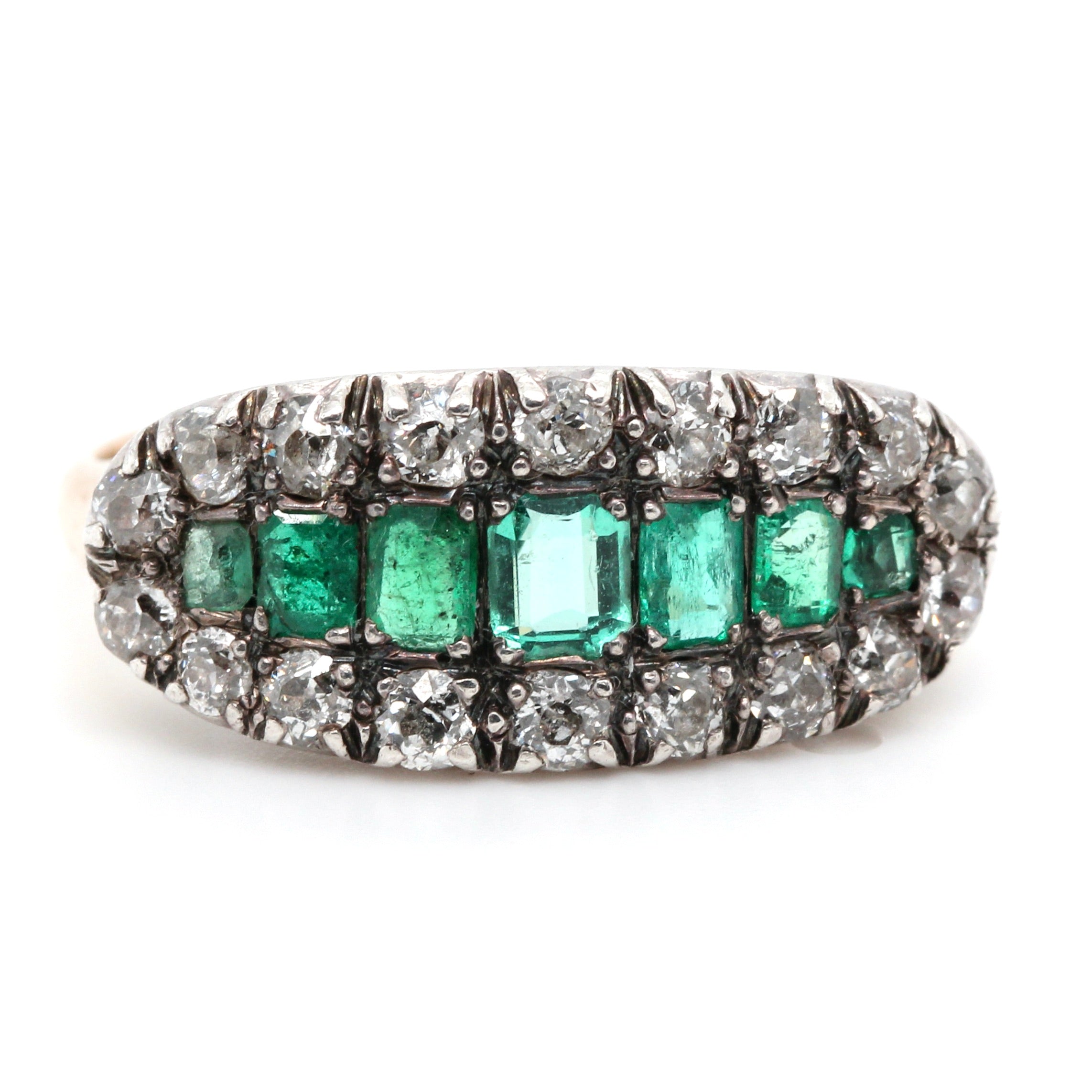 Victorian Emerald and Diamond Ring-Charlotte Sayers Antique Jewellery