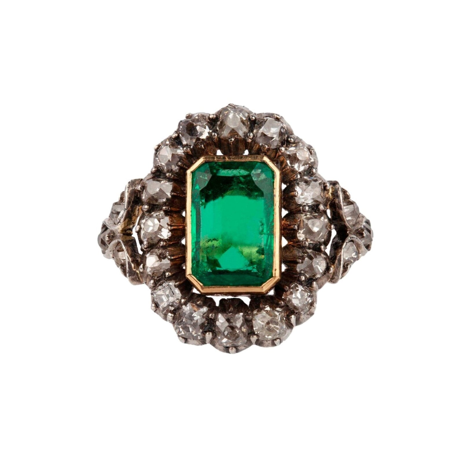 Victorian Emerald and Diamond Ring-Charlotte Sayers Antique Jewellery