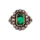 Victorian Emerald and Diamond Ring-Charlotte Sayers Antique Jewellery