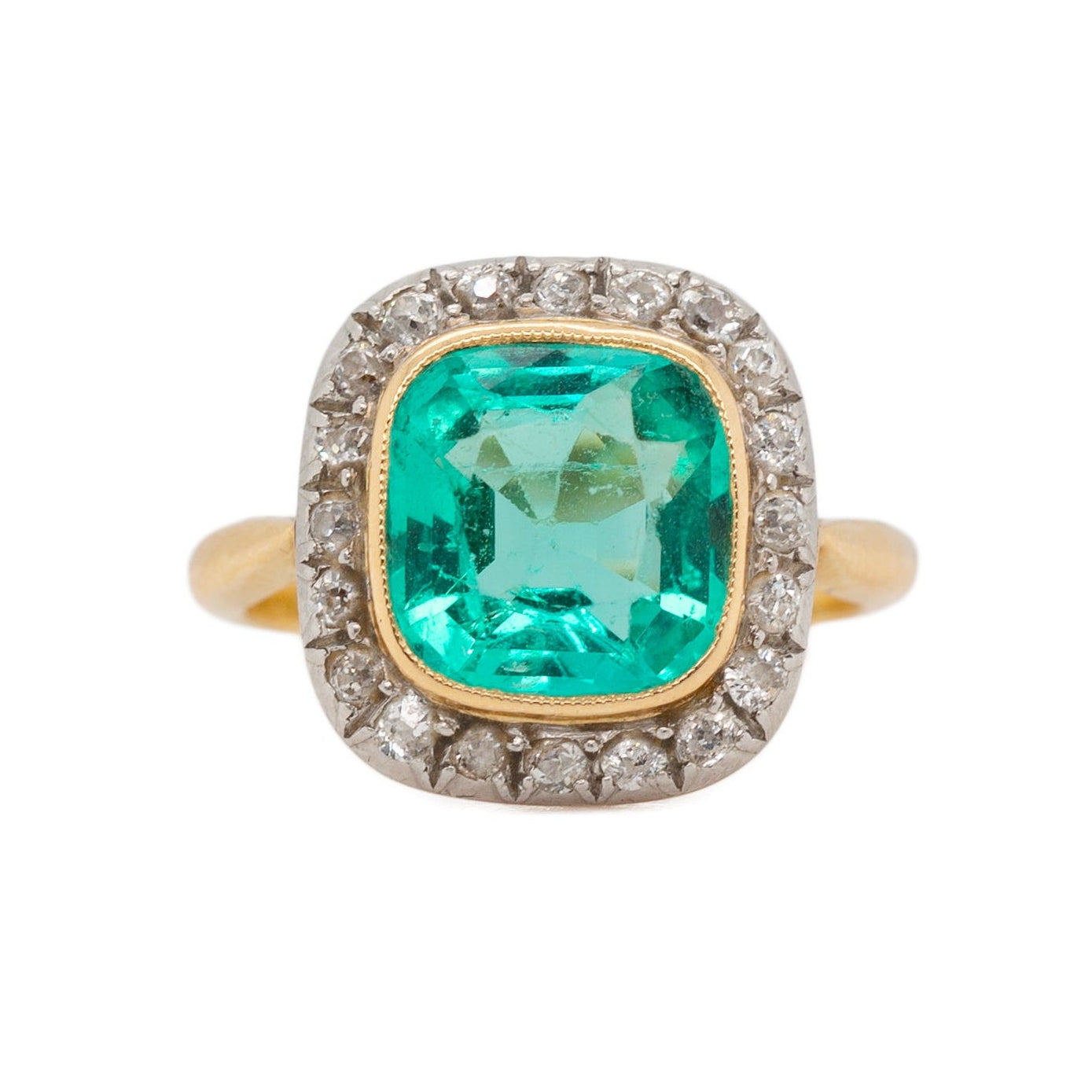 Victorian Emerald and Diamond Ring-Charlotte Sayers Antique Jewellery