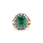 Victorian Emerald and Diamond Ring-Charlotte Sayers Antique Jewellery