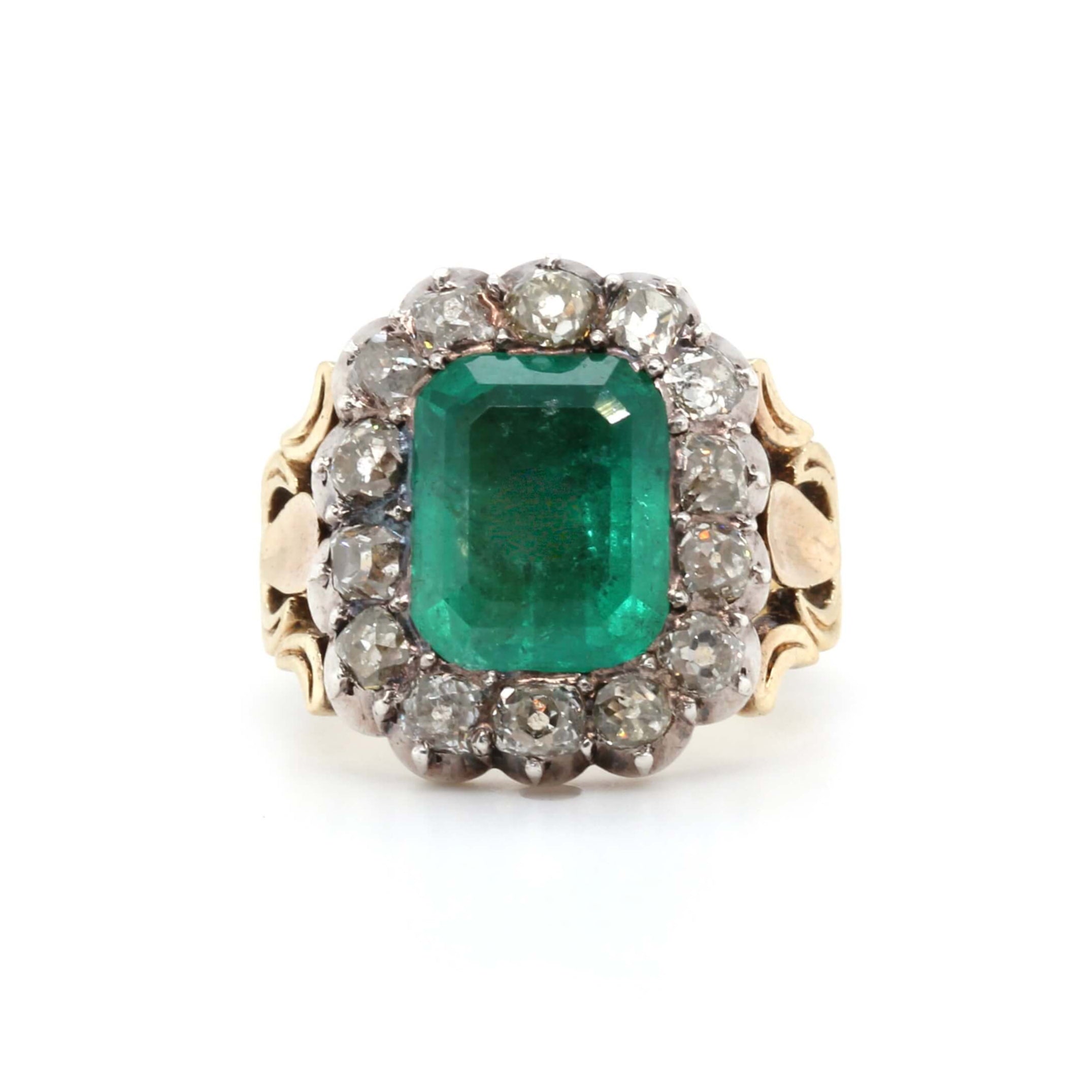 Victorian Emerald and Diamond Ring-Charlotte Sayers Antique Jewellery