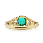 Victorian Emerald and Diamond Three Stone Ring-Charlotte Sayers Antique Jewellery