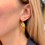 Victorian Emerald and Gold Tassel Earrings-Charlotte Sayers Antique Jewellery