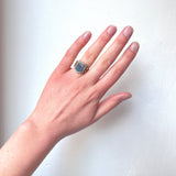 Victorian Enamel And Hardstone Shield Ring-Charlotte Sayers Antique Jewellery