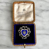 Victorian Enamel Heart Brooch/Pendant-Charlotte Sayers Antique Jewellery