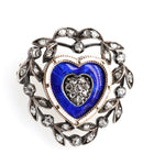 Victorian Enamel Heart Brooch/Pendant-Charlotte Sayers Antique Jewellery