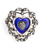 Victorian Enamel Heart Brooch/Pendant-Charlotte Sayers Antique Jewellery