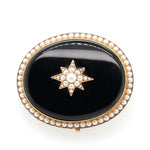 Victorian Enamel and Pearl Memorial Brooch-Charlotte Sayers Antique Jewellery