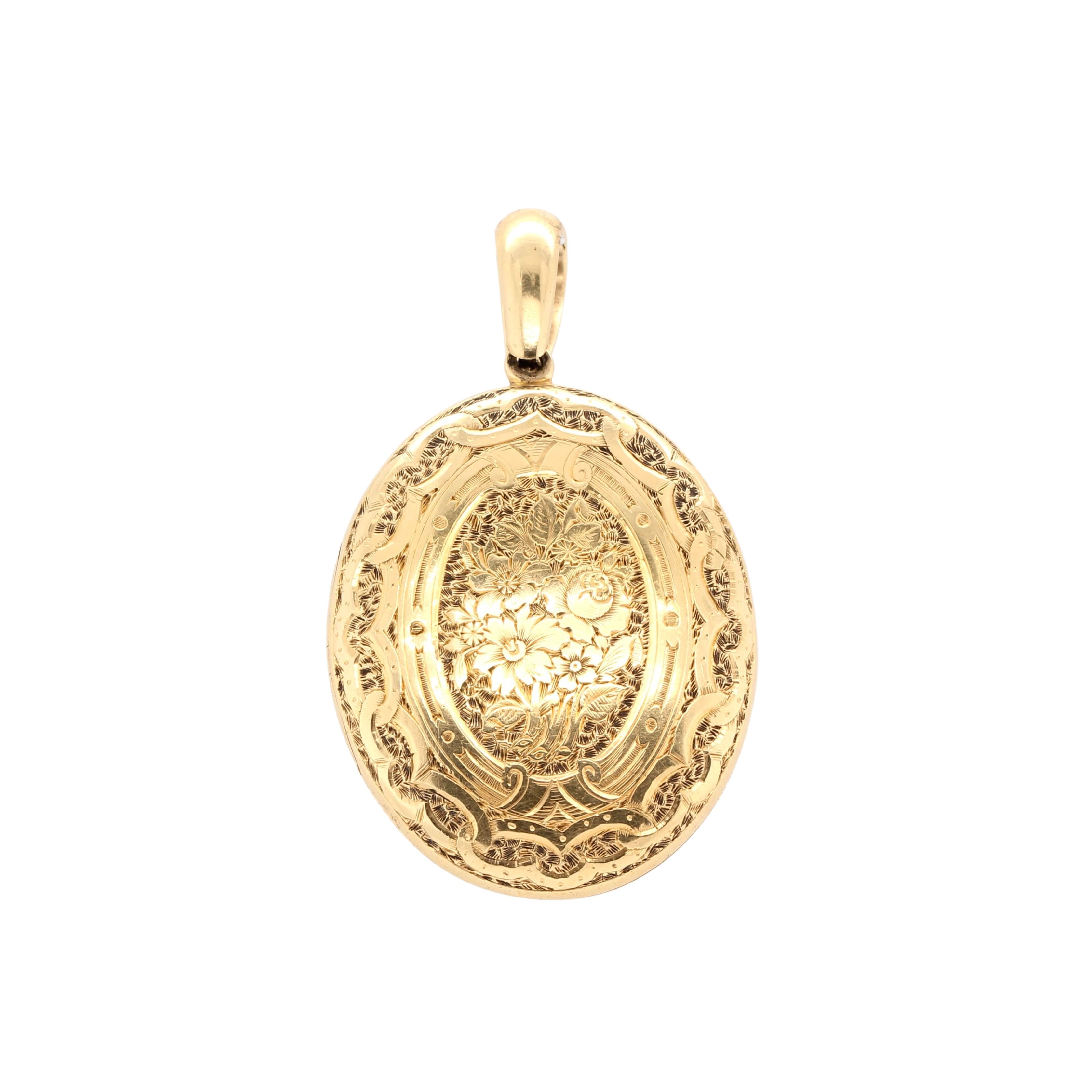 Victorian Engraved Locket-Charlotte Sayers Antique Jewellery