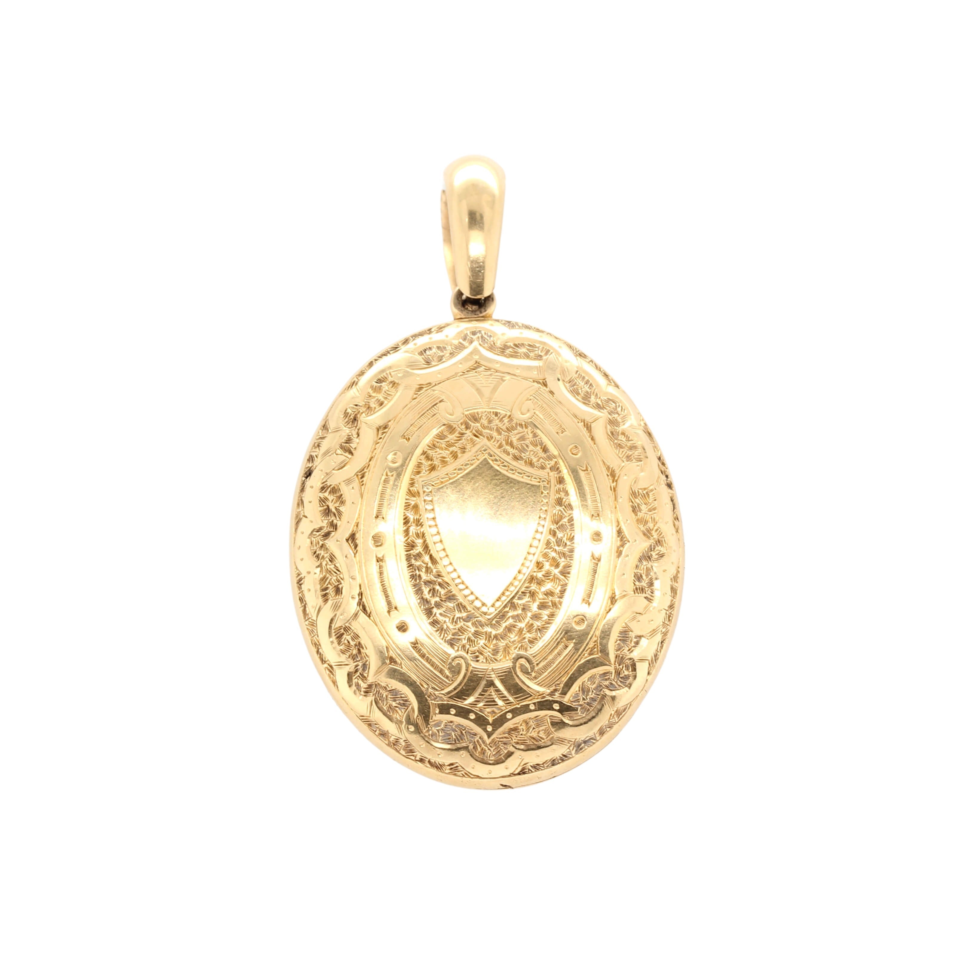 Victorian Engraved Locket-Charlotte Sayers Antique Jewellery