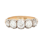 Victorian Era Five Stone Old Mine Cut Diamond Ring-Charlotte Sayers Antique Jewellery