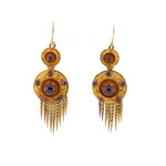 Victorian Etruscan Revival Garnet Tassel Earrings-Charlotte Sayers Antique Jewellery