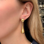 Victorian Etruscan Style Gold Drop Earrings-Charlotte Sayers Antique Jewellery