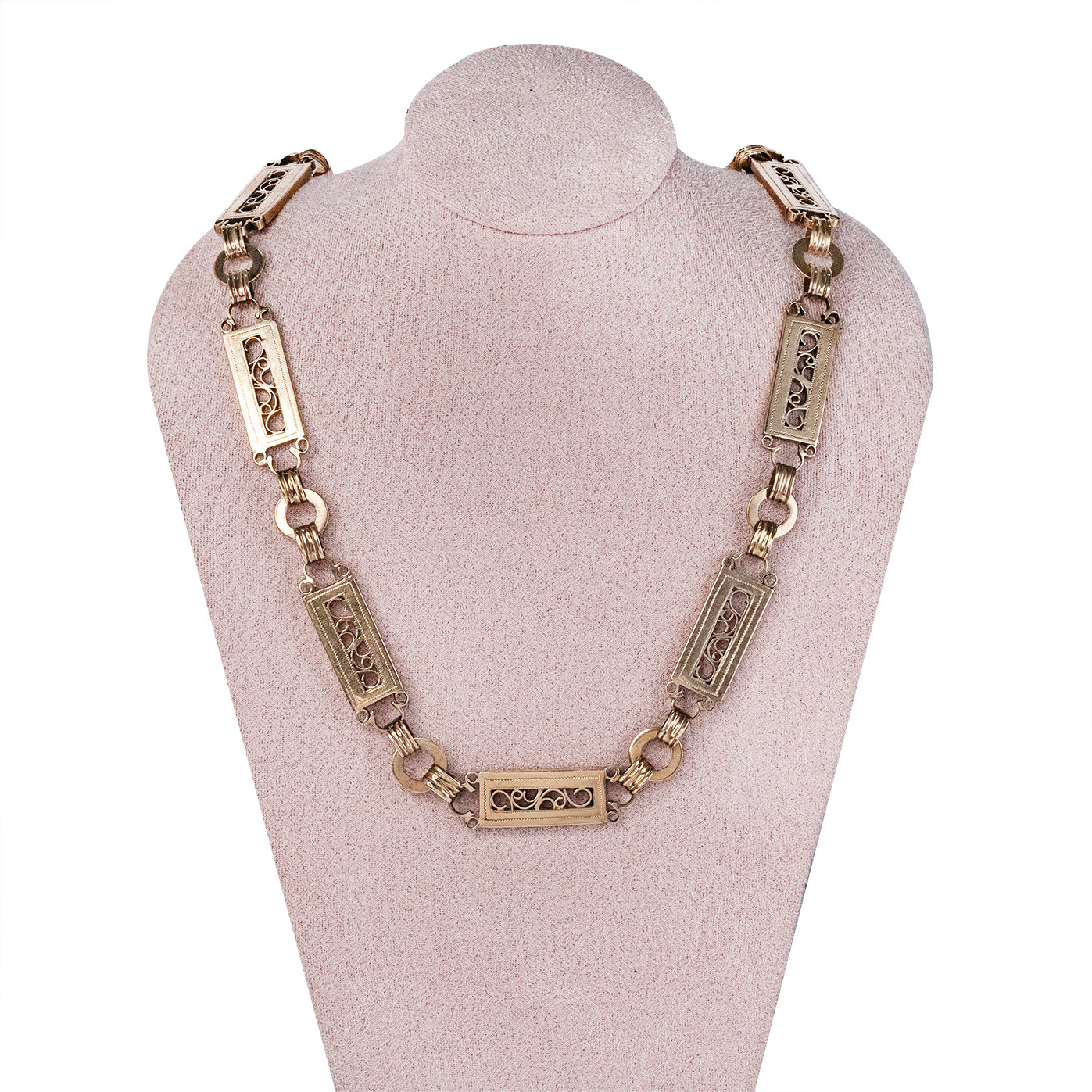 Victorian Fancy Link Collar Necklace-Charlotte Sayers Antique Jewellery