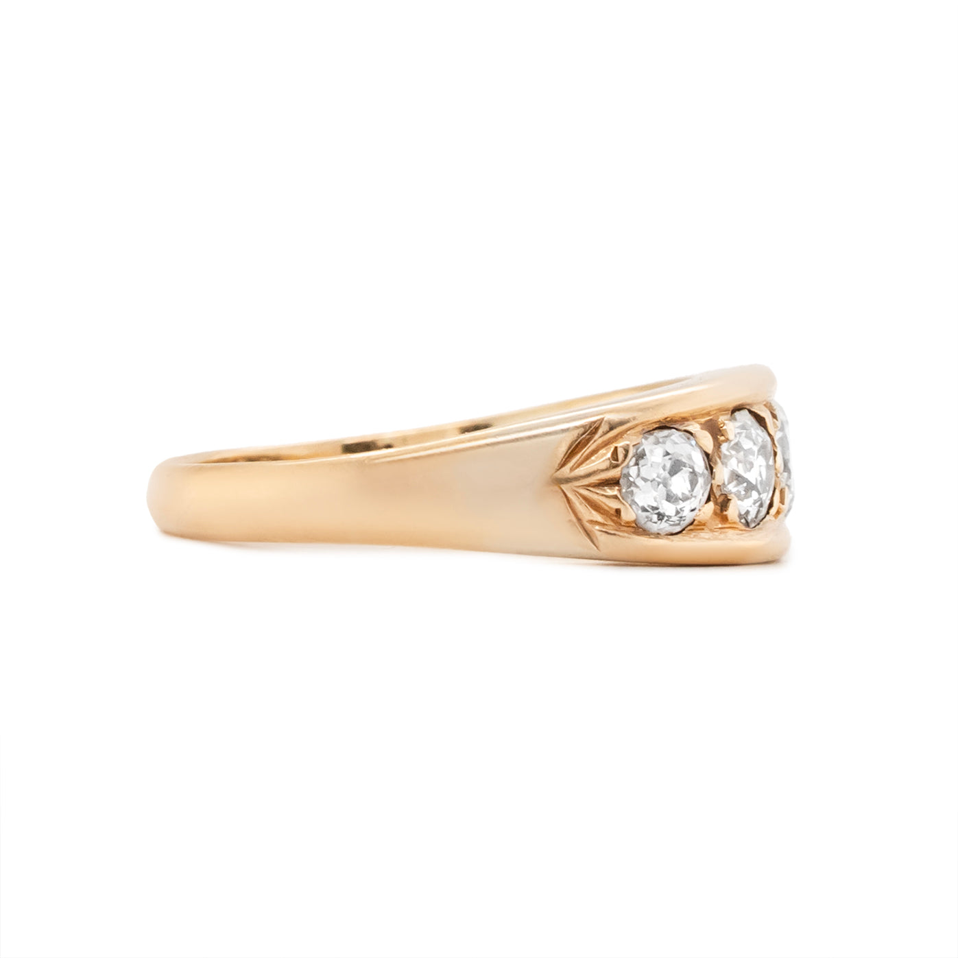 Victorian Five Stone Diamond and Gold Ring-Charlotte Sayers Antique Jewellery