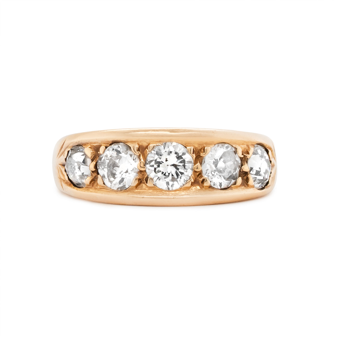 Victorian Five Stone Diamond and Gold Ring-Charlotte Sayers Antique Jewellery