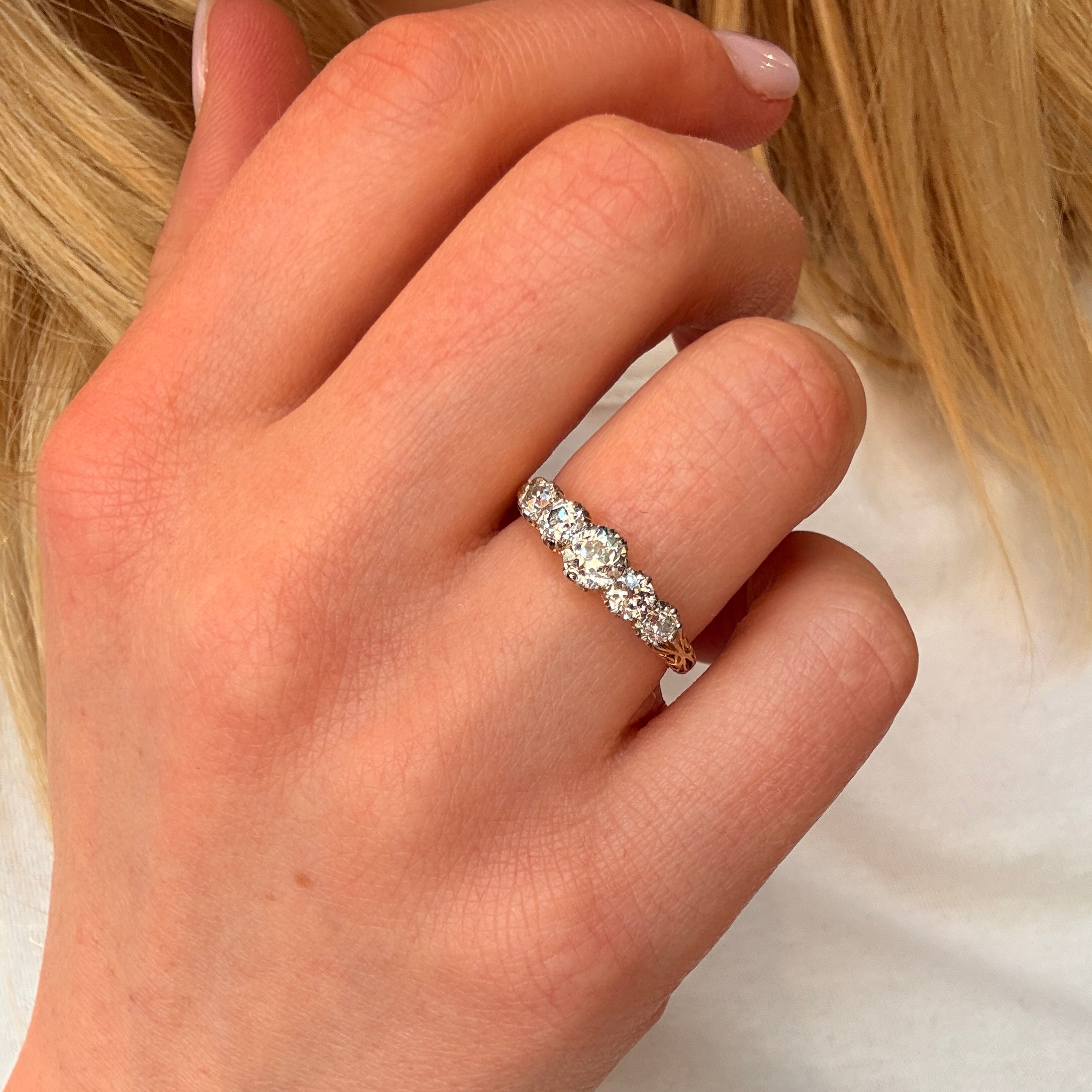 Victorian Five Stone Ring-Charlotte Sayers Antique Jewellery