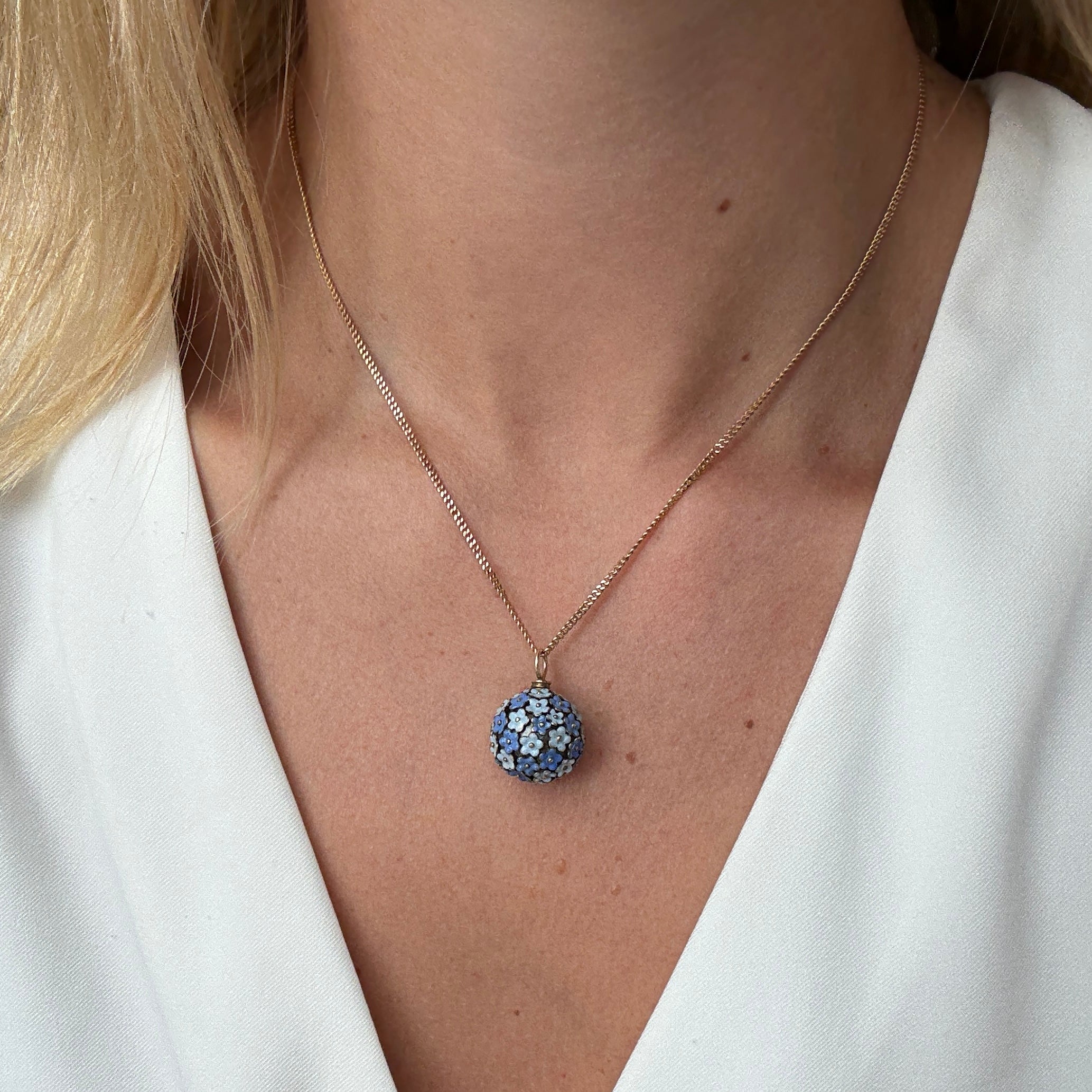 Victorian Flower Ball Pendant-Charlotte Sayers Antique Jewellery