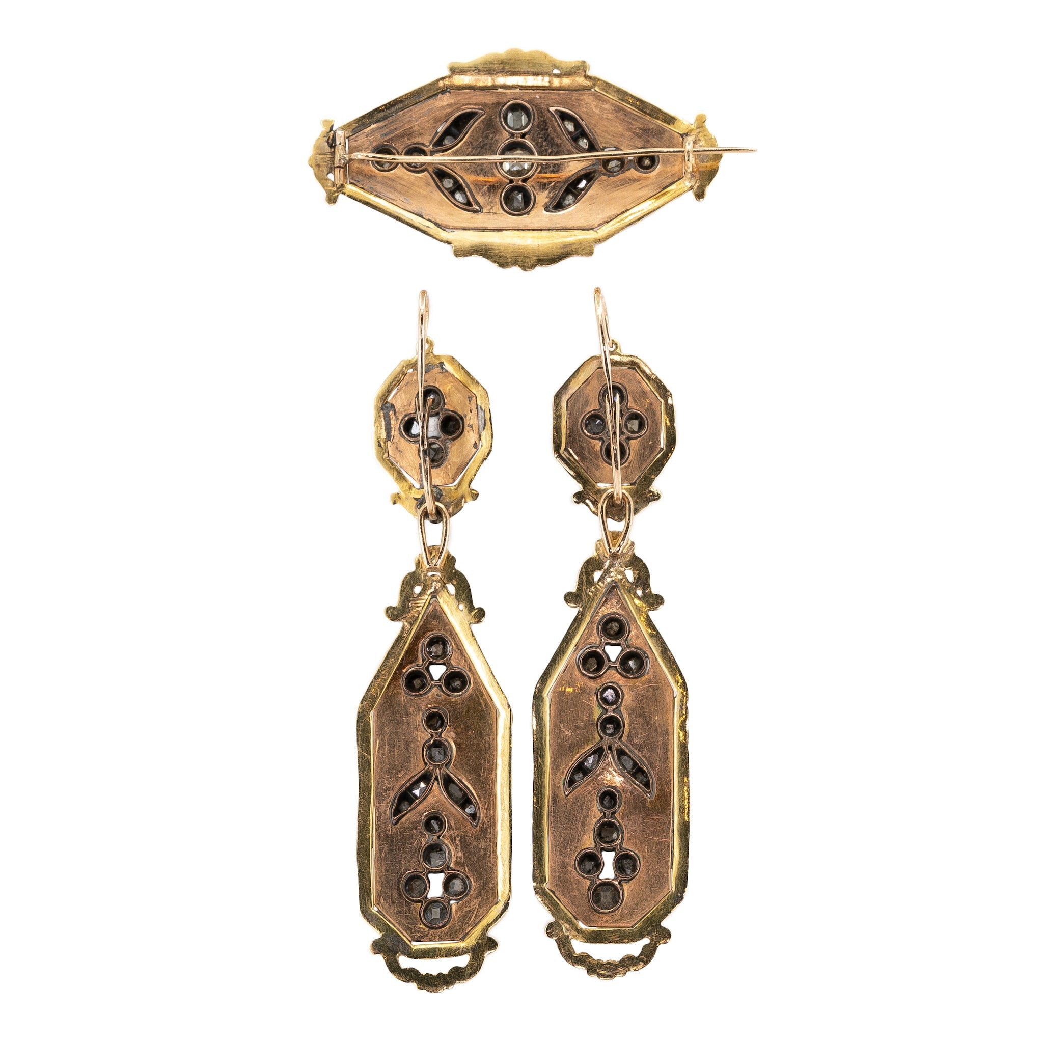 Victorian French Enamel and Diamond Suite-Charlotte Sayers Antique Jewellery