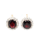 Victorian Garnet Cluster Earrings-Charlotte Sayers Antique Jewellery