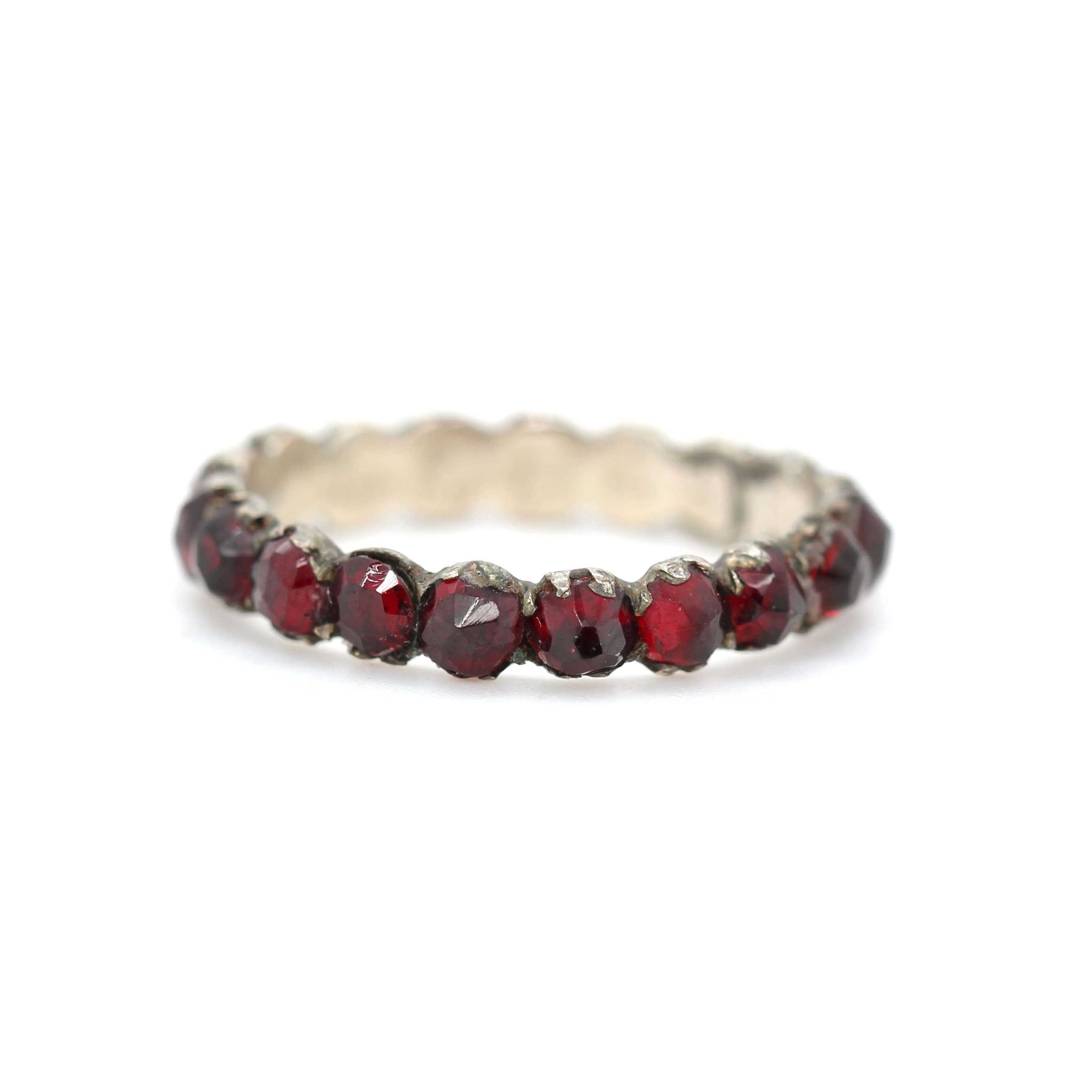 Victorian Garnet Eternity Ring-Charlotte Sayers Antique Jewellery