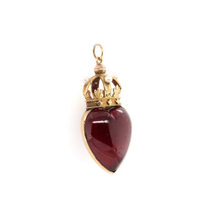 Victorian Garnet Heart Pendant-Charlotte Sayers Antique Jewellery