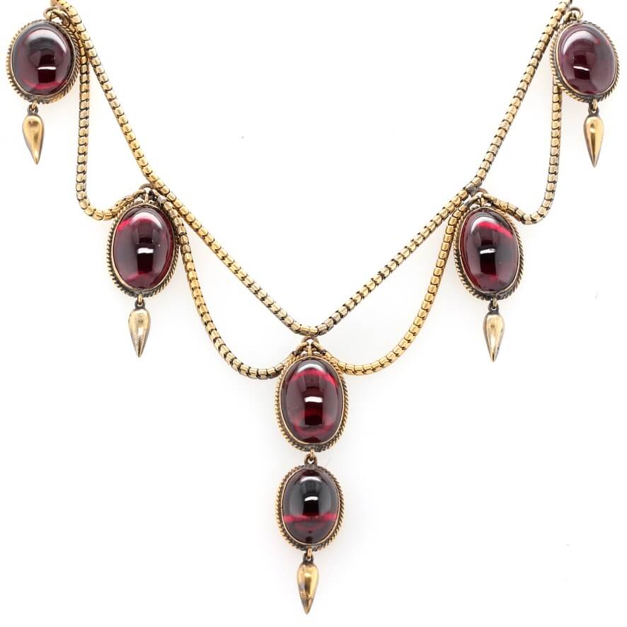 Victorian Garnet Necklace-Charlotte Sayers Antique Jewellery