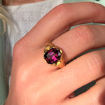 Victorian Garnet Single Stone Ring-Charlotte Sayers Antique Jewellery