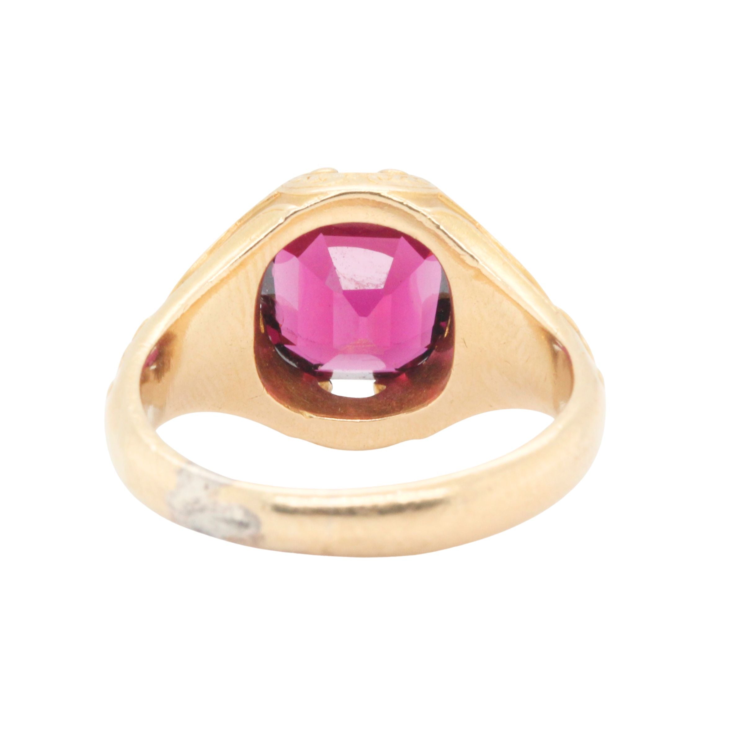 Victorian Garnet Single Stone Ring-Charlotte Sayers Antique Jewellery