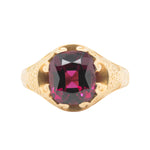 Victorian Garnet Single Stone Ring-Charlotte Sayers Antique Jewellery