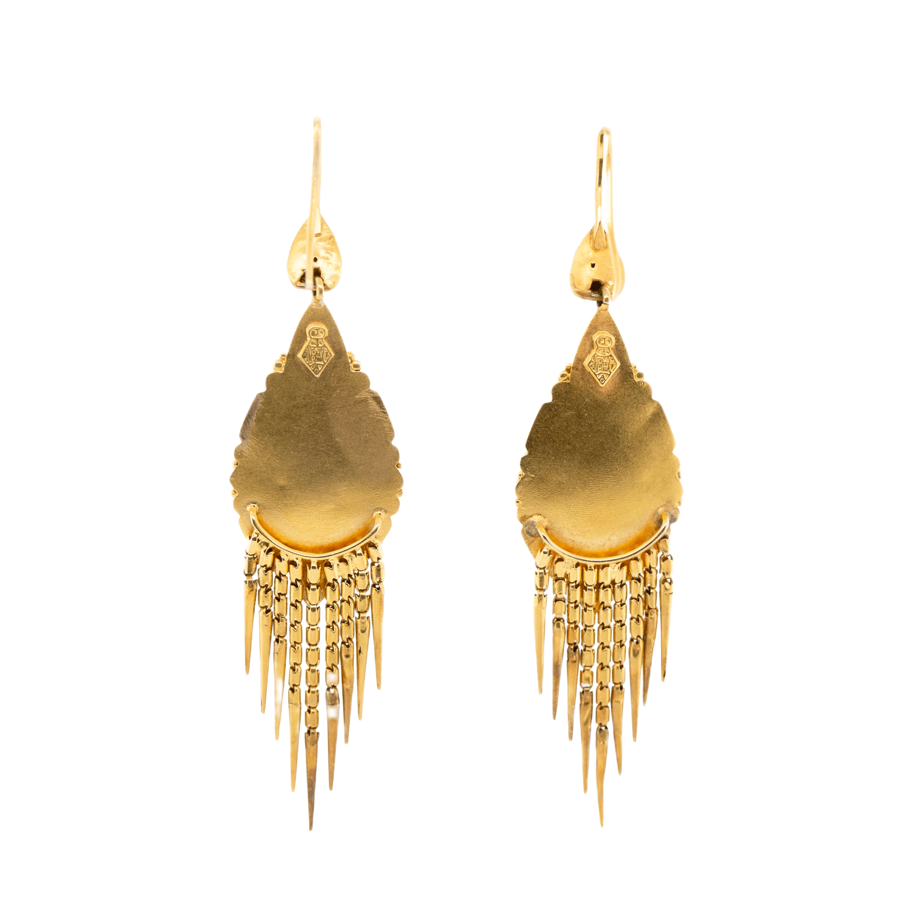 Victorian Garnet Tassel Earrings-Charlotte Sayers Antique Jewellery