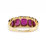 Victorian Garnet and Diamond Line Ring-Charlotte Sayers Antique Jewellery