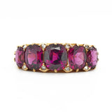 Victorian Garnet and Diamond Line Ring-Charlotte Sayers Antique Jewellery