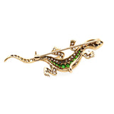 Victorian Garnet and Diamond Salamander Brooch-Charlotte Sayers Antique Jewellery