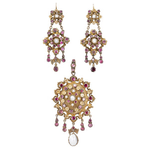 Victorian Garnet and Pearl Suite-Charlotte Sayers Antique Jewellery